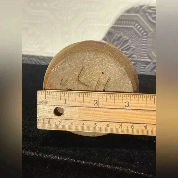 Tan brown ceramic flower bud vase 70s signed by artist pottery - Picture 8 of 11